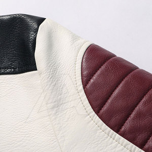Men's Premium Quality <b>Top</b> Selling Light Weight Stylish Breathable <b>Leather</b> Jacket Stand Collar <b>High</b> Street Style Canvas Fabric - Product Image 3