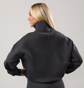 Sudadera de Forro Polar para Mujer, Venta Caliente de Invierno, Ropa de Calle Cómoda de Manga Larga con Logotipo Personalizado, Color Sólido - Product Image 2