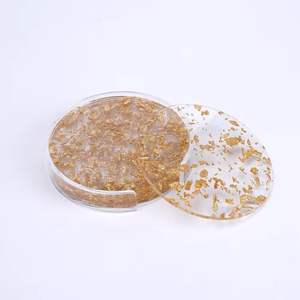 Dessous de verre en agate naturel doré marron cristal géode pierre précieuse pour décoration de table basse - Product Image 4