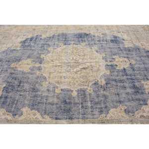 Alfombra Turca Vintage Extra Grande de 8.2x11.4 pies, Alfombra de Lana Azul - Product Image 4