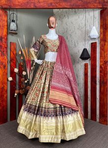 ผ้าไหมซาตินพิมพ์ badhani จากนักออกแบบล่าสุด - Product Image 5