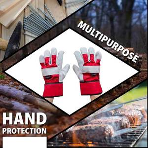 Gants de sécurité en cuir de qualité supérieure Gants de sécurité de travail en cuir de vachette durable Protection des mains en cuir industriel - Product Image 6