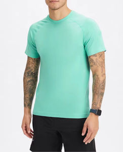 Fabricante OEM 2025, camiseta de gimnasio para hombre, camiseta muscular de manga raglán de poliéster Spandex de secado rápido para serigrafía - Product Image 3