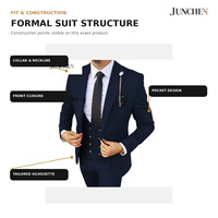 Costume Homme Mariage Bureau Affaires Vente en Gros Ensemble Sur Mesure Coupe Slim Veste Blazer à Col Simple