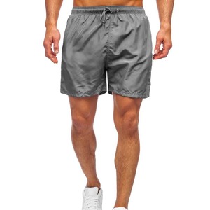 Shorts de bain décontractés gris 100% polyester, confortables, en maille extensible, style boxer, doux - Product Image 1