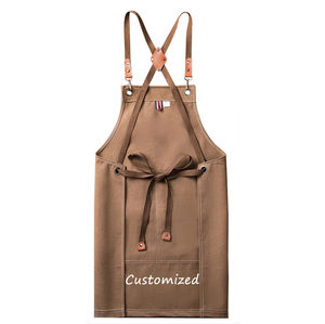 Tablier de cuisine Baber Server de restaurant avec poches pour chef de cuisine en denim à dos croisé personnalisé - Product Image 2