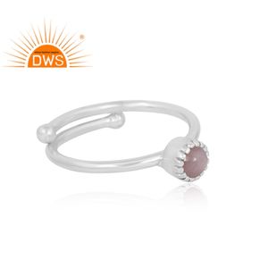 แหวนพลอยอัญมณีอัญมณีสีช็อคโกแลตธรรมชาติสีเงินสเตอร์ลิงสำหรับ925ผลิตตามแบบ - Product Image 4