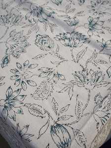 Mantel estampado de bloque de mano indio, manteles con estampado de bloque azul, mantel rectangular azul hasta el suelo, cubierta azul - Product Image 2