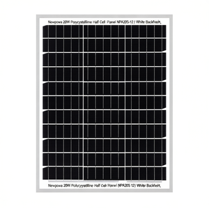 แผงโซลาร์เซลล์แบบโพลีคริสตัลไลน์ครึ่งเซลล์ Newpowa 20W รุ่น NPA20S-12I แผ่นหลังสีขาว - Product Image 2