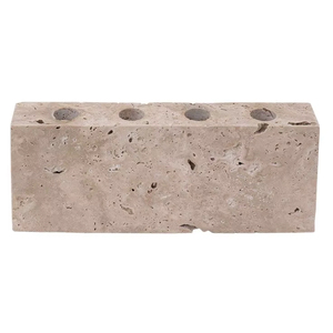 Elegante Candelabro de Travertino para Dos Velas, Portavelas de Piedra Natural, Decoración Minimalista Hecha a Mano para el Hogar y la Oficina - Product Image 1