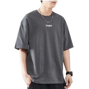 เสื้อยืดผู้ชายขนาดใหญ่กว่าปกติพิมพ์โลโก้แขนสั้นเสื้อทรงปล่อยไหล่ตกเสื้อยืดผู้ชายจากบังคลาเทศ - Product Image 6