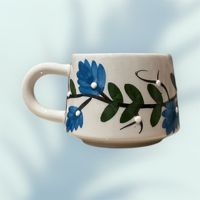 Bougie d'aromathérapie artisanale en céramique bleue motif vignoble - Barres organiques hautement parfumées, longue durée, respectueuses de l'environnement pour les fêtes