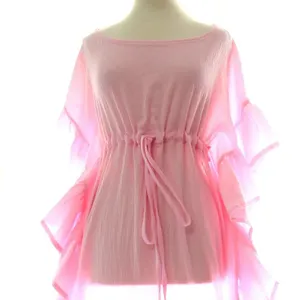 Short maxi dress casual summer Modest Seaside Dream Tie Dye Women Maxi Dress Short Sleeves Kaftan Beach Dress