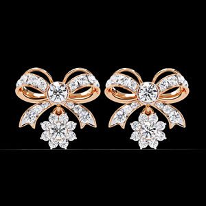 Boucles d'oreilles de luxe en forme d'arc en or 18 carats faites à la main avec des diamants de laboratoire au design élégant - Product Image 2