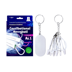 Portachiavi e Moschettoni Promozionali Personalizzati con Cavo di Ricarica Multifunzione - Product Image 3