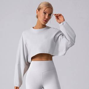 2024 Premium mujer 100% algodón cuello redondo sudadera transpirable cómoda ropa de calle coreana hecha para la temporada de invierno talla XS - Product Image 1