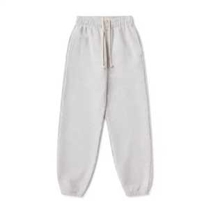 กางเกงวอร์มผ้าหนา 450 GSM ทรงหลวม ขาตรง สีพื้น ผ้าวูล สำหรับผู้ชาย - Product Image 1