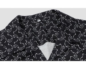 Custom Cuban Collar Linen Short Sleeve Silk Button up Down <b>Bowling</b> Men's Shirts - Product Image 6