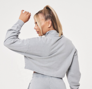 Femmes Street Style Loose zipper washed jacket avec les poches de flop - Product Image 5