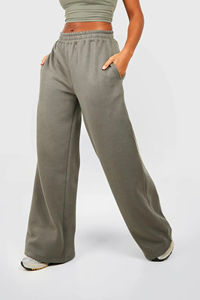 Pantalons de survêtement d'hiver pour femmes en coton avec logo personnalisé, devant plat, taille haute, tissu respirant pour un usage décontracté - Product Image 2