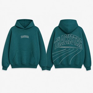 Sudadera con Capucha Trackstar para Hombre y Mujer, con Logotipo Personalizado, Hombros Caídos, Estilo Urbano, Fabricante de Sudaderas, Pedido al por Mayor TS-HD-069 - Product Image 2