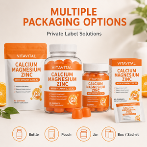 Gummies Calcium Magnésium <span class=keywords><strong>Zinc</strong></span> avec Vitamines pour le Soutien des Os, des Muscles et du Système Immunitaire – Fabricant OEM ODM, Formule Personnalisée, Végétalien, Sans OGM - Product Image 2