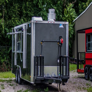 Nouveau camion de restauration rapide Blackout 8.5x22 en aluminium et fibre de verre, 4 roues, résistant à la rouille, avec GPS intégré, chauffage intégré, garantie 3 ans, barbecue - Product Image 1