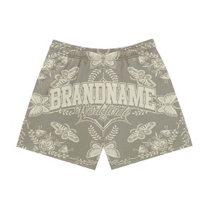 Shorts en mesh pour femmes de haute qualité, 165 GSM, tissu mesh doux et respirant, motif éclair bleu ciel, impression personnalisée du logo, shorts pour femmes. - Product Image 4