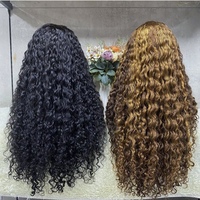 Cheveux humains sans colle prêt à porter perruques vague d'eau aller sans colle perruques de cheveux humains sans colle dentelle longue dentelle suisse transparente