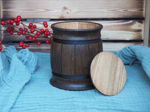 Petit tonneau en bois fait à la main à partir de bois naturel parfait pour le rangement ou l'affichage de la décoration intérieure rustique Design écologique et durable - Product Image 6