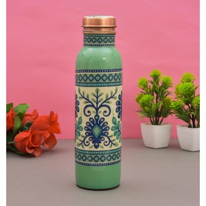 Nautical Design Enamel Coated <b>Copper</b> <b>Water</b> <b>Bottle</b> for Ayurvedic Health Benefits Leak Proof Eco Friendly & Durable Design - Product Image 3