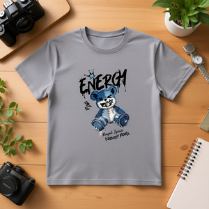 T-shirt Unisex 100% Cotone 210GSM Vestibilità Casual Oversize Stampa DTG Logo Frontale Abbigliamento Compresso - Product Image 3