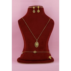 <b>Jewelry</b> <b>set</b> Gold Plated Earrings Necklace <b>Set</b> for Women Indian-inspired Dubai <b>Bridal</b> Wedding Wholesale Lightweight Full <b>Set</b> - Product Image 3