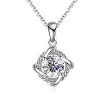 <strong>Best</strong> <strong>Selling</strong> 1 Carat Brilliant Cut <strong>Moissanite</strong> Spiral Bloom Design Multi-Color Pendant Necklace 925 Sterling Silver Trendy Party