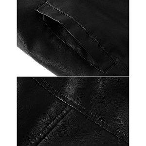 Wholesale Men's Fleece <b>Lined</b> Bomber Faux Leather <b>Jacket</b> Custom Made Faux <b>Fur</b> Men Winter Thickening Warm <b>Jackets</b> Coats - Product Image 5
