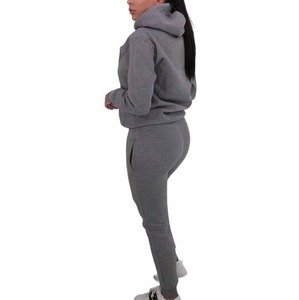 2025 mujeres 100% algodón polar 420gsm chándal ropa mujer mejor talla grande ropa chándal mujer 2 piezas conjunto chándal - Product Image 6