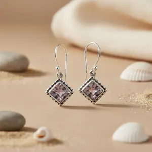 Pendientes de Plata 925 con Amatista para Mujer - Opción de Regalo - Product Image 1