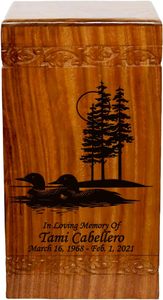Wooden Cremation <b>Urn</b> <b>Large</b> Size Human Funeral <b>Urn</b> with Personalization (Ducks) Cremation Funeral Handmade Burial <b>urns</b> - Product Image 5