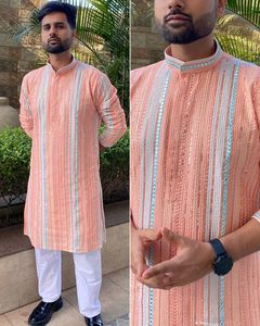 PUNJABI NOVIO SHERWANI TRAJE Bordado pesado TRABAJO A MANO ATUAJE DE BODA para HOMBRES VESTIDO INDIO Bollywood Moda AL POR MAYOR - Product Image 2