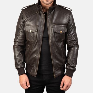Chaqueta de cuero de invierno personalizada para hombre, recién llegado, abrigo cálido con Cuello de piel, servicio OEM disponible, venta al por mayor, envío DDP para hombre - Product Image 1