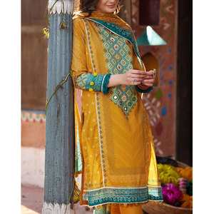 Punjabi Patiyaia ชุดคลุมสนามหญ้าปรับแต่งได้3ชิ้นชุดอินเดีย salwar kameez ชุดปักคอพร้อมขนาดเสื้อผ้าปากีสถาน - Product Image 6