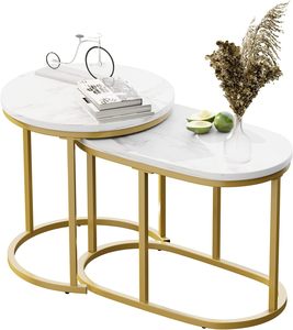 Gold Color Metal Frame & Black Marble Top Coffee Side <b>Table</b> Modern Design for Your Living Room or Lounge Space - Product Image 5