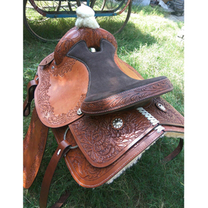 Nouvelle selle de cheval en cuir occidental de haute qualité, siège en daim - Product Image 4