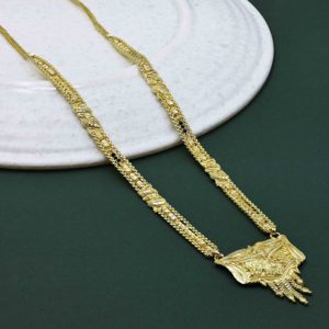 Vente en gros Micro Mangalsutra Long plaqué or 24K pour femmes mariées, bijoux de mode, Mangalsutra indien traditionnel rempli d'or. - Product Image 1