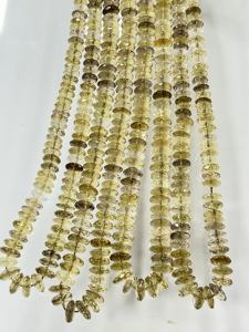 7-8mm Bio Lemon Quartz facettes allemand coupe disque Rondelle pierre perles 14 pouces brin pour la fabrication de bijoux fournitures - Product Image 5