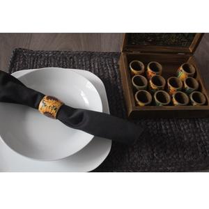 Anillos de Servilleta Coloridos Tejidos con Cuentas Naturales, Anillos de Servilleta para Bodas, Suministros para Hoteles y Restaurantes - Product Image 4