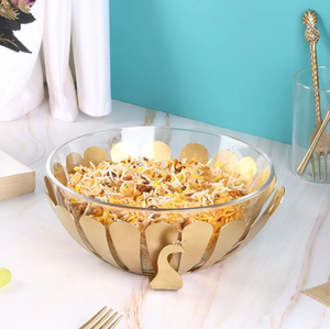 ชามผลไม้ถาดชามตกแต่งขนาดใหญ่และฐานทองชามผลไม้สำหรับเคาน์เตอร์ห้องครัว - Product Image 3