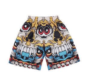 Pantalones cortos de entrenamiento de secado rápido para hombre, pantalones cortos deportivos con estampado de dibujos animados, pantalones cortos deportivos sublimados de Color sólido - Product Image 6