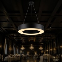 Lustre suspendu LED contemporain pour salle de réception, lumière circulaire de 1000 mm