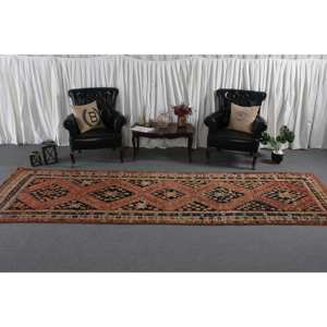 Alfombra de área turca Vintage 42X134 pies marrón negro estilo clásico lana látex respaldo rectángulo patrón Tabriz estilo habitación alfombra 9x12 - Product Image 2